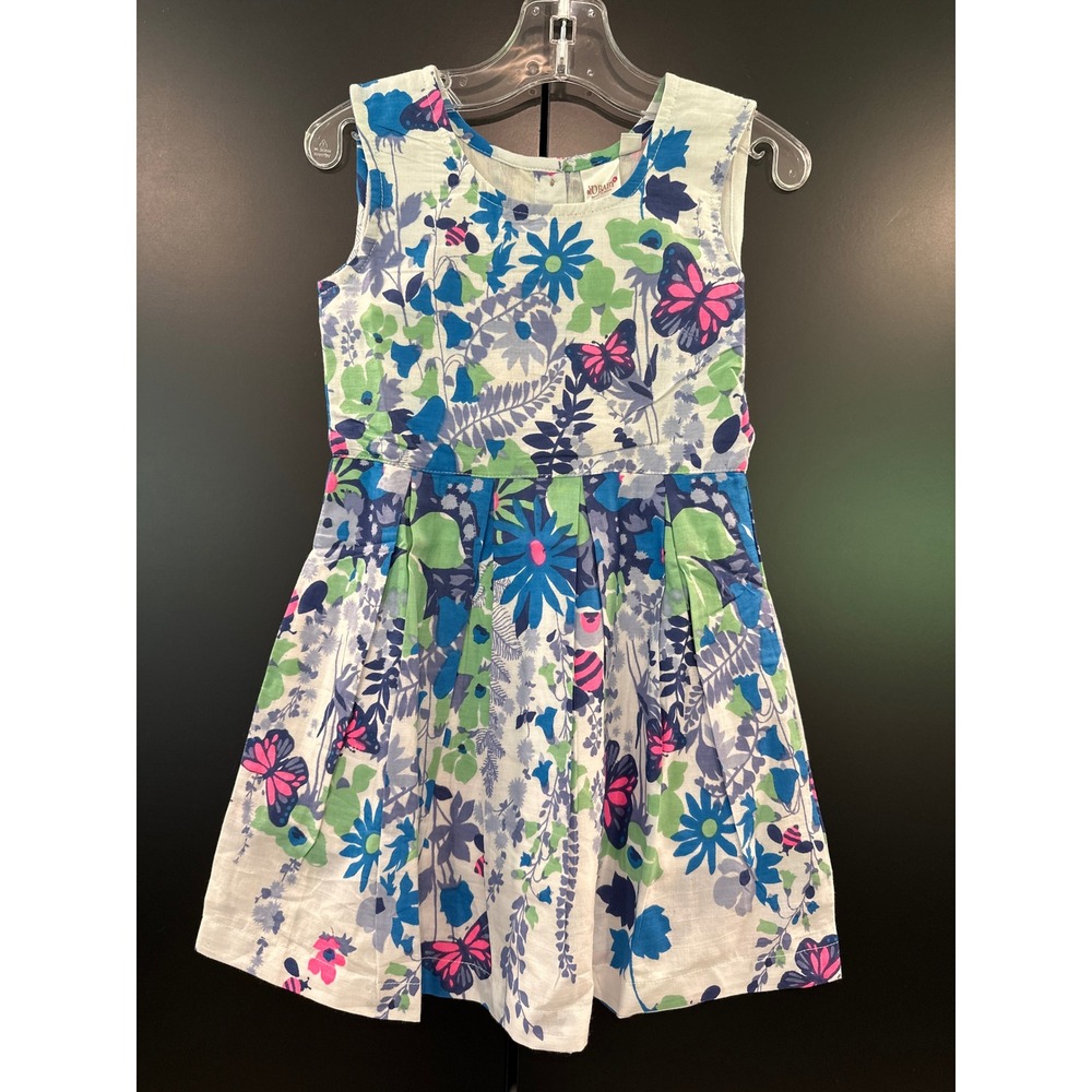 Yo Baby Girls Floral Butterfly Cotton Sleeveless Dress Size 2 Year YBFW1139